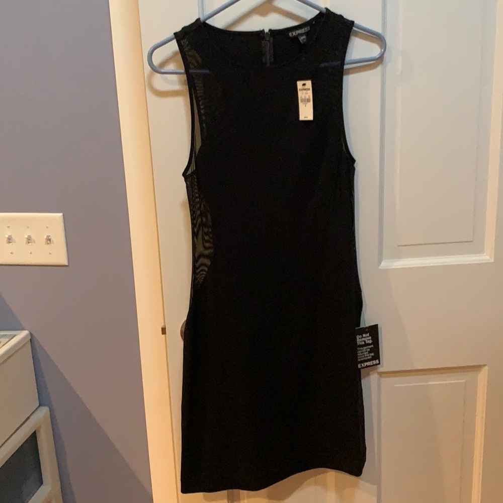 Black mesh cut out dress